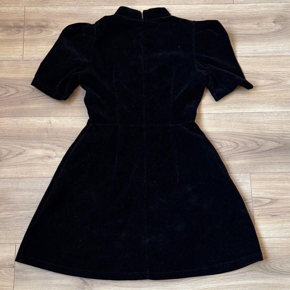 R&K Black Velvet Mini Dress - Picture 6 of 7